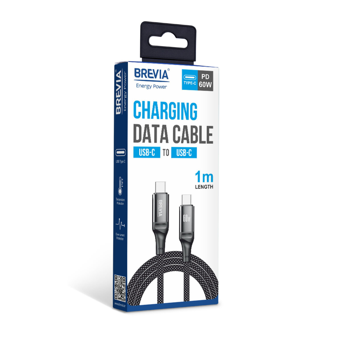 Кабель Brevia Type-C to Type-C 60W 1м, черный box (56100BCCC1) смотреть фото №4