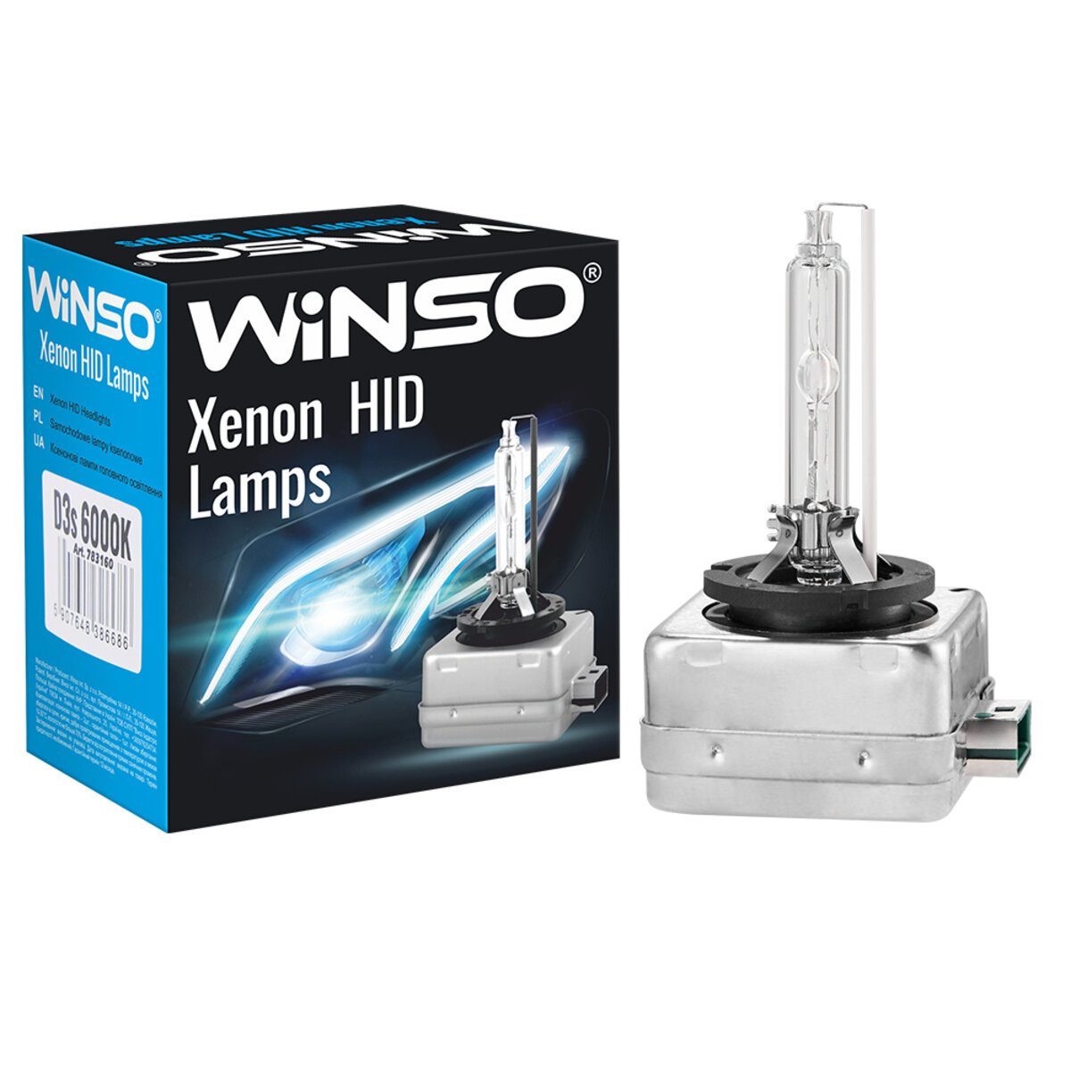 Ксеноновая лампа Winso D3S 6000K, 42V, 35W PK32d-3, 2шт (783160) смотреть фото №1