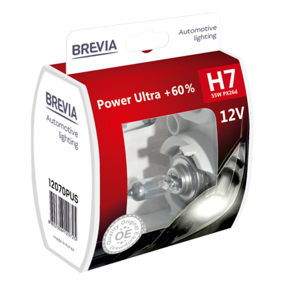 Галогенова лампа Brevia H7 12V 55W PX26d Power Ultra+ 60% S2 (12070PUS) дивитися фото №1