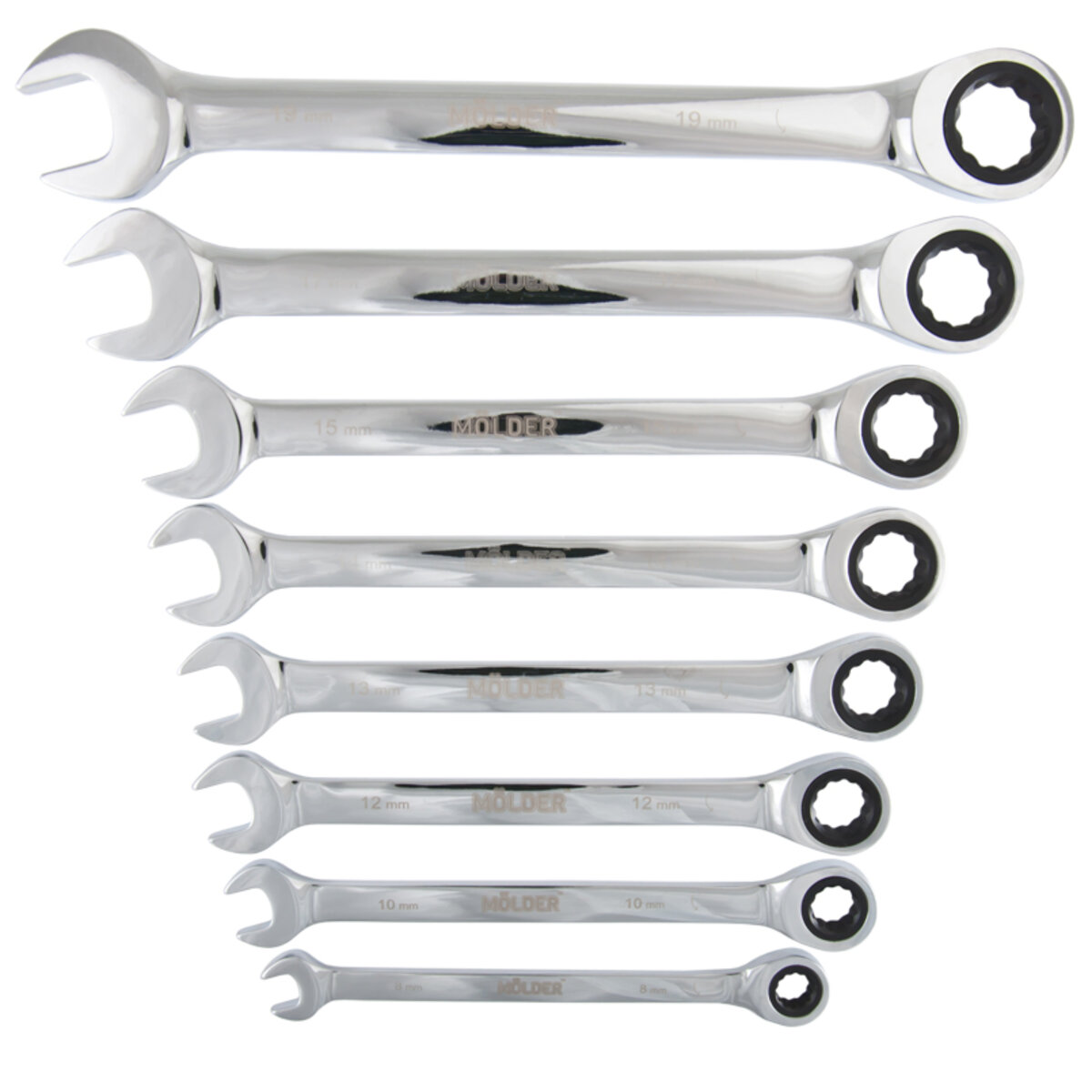 Набір ключів Molder з трещіткою CR-V, 8шт (MT56108) дивитися фото №2