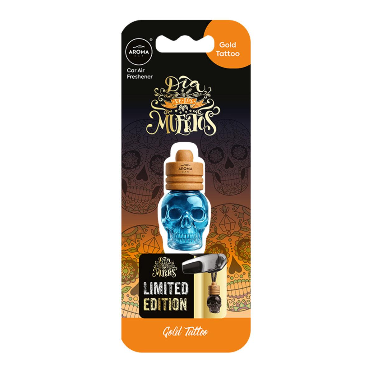 Ароматизатор Aroma Car Dia De Los Muertos Wood- Gold Tattoo (12633) смотреть фото №1