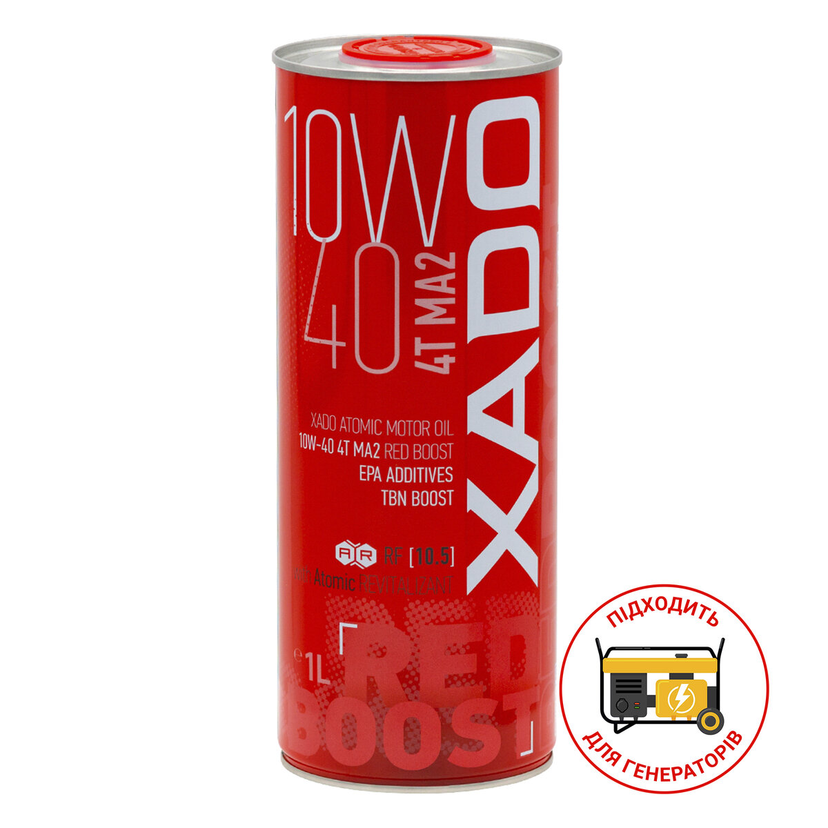 Моторное масло Xado Atomic Oil 4T MA2 Red Boost 10W-40 1л (ХА 26132) смотреть фото №1