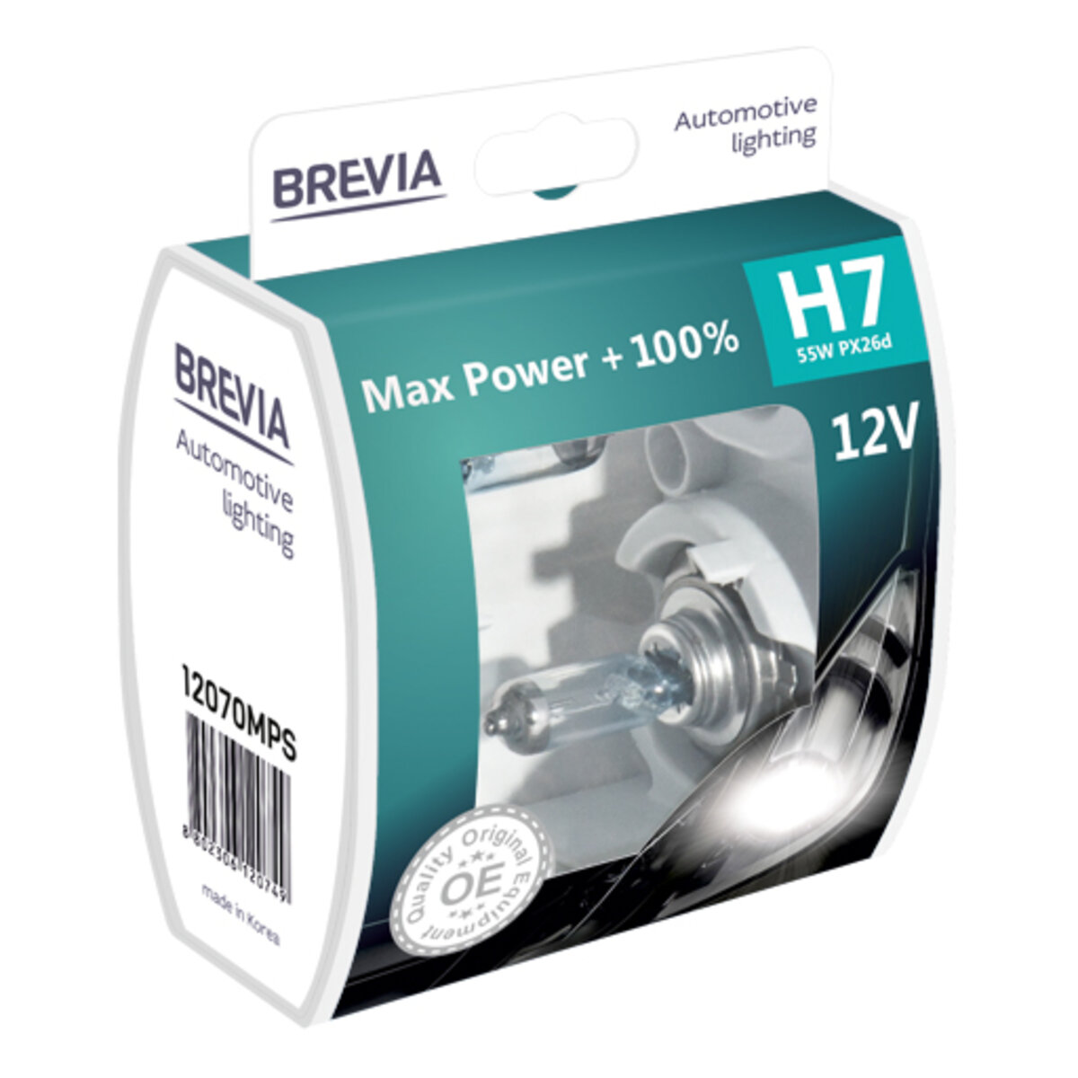 Галогенова лампа Brevia H7 12V 55W PX26d Max Power +100% S2 (12070MPS) дивитися фото №1