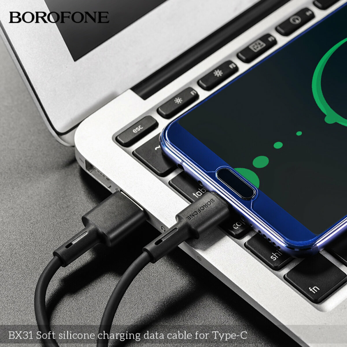 Кабель Borofone BX31 Soft USB to Type-C 1м черный (BF-BX31-UC-Black) смотреть фото №4