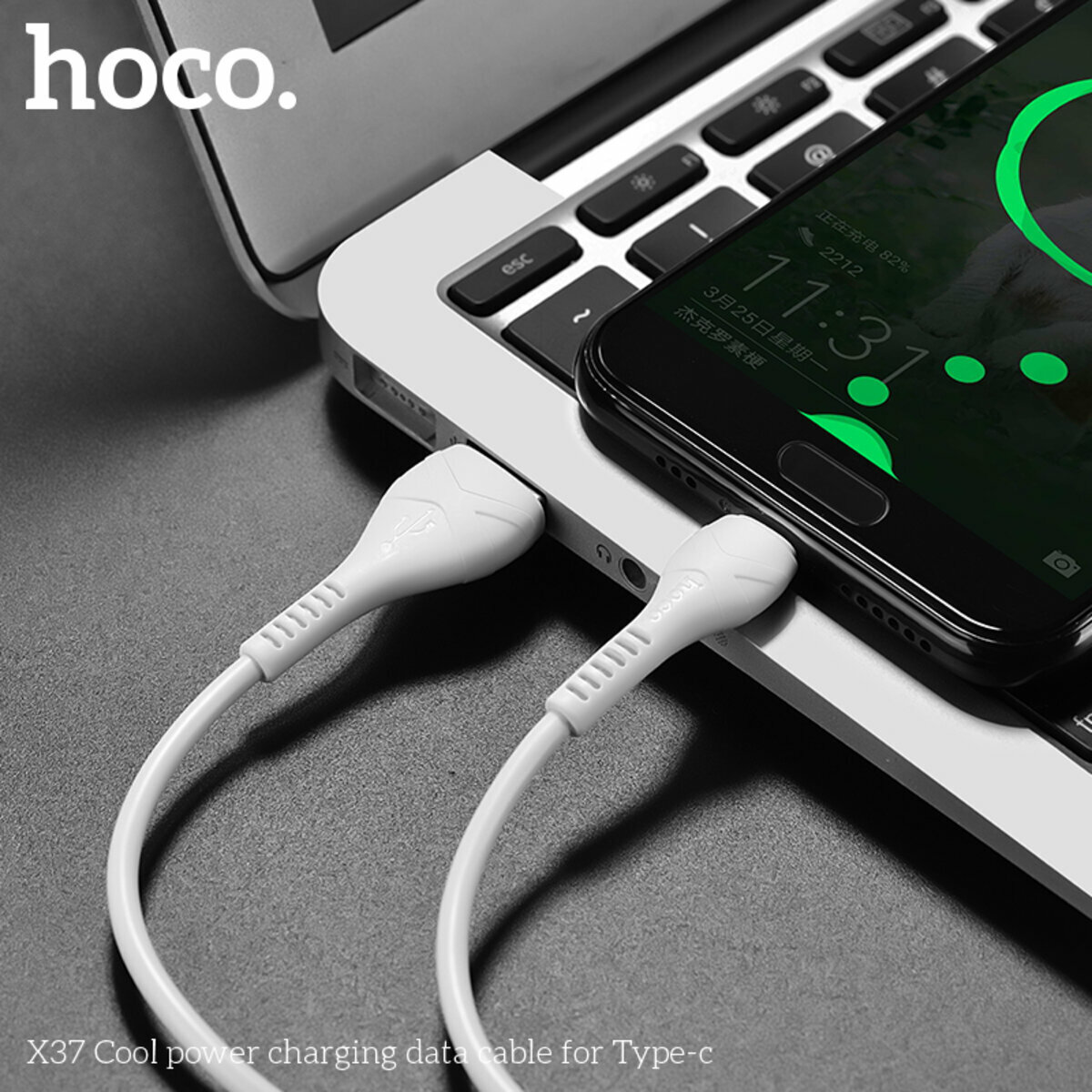 Кабель Hoco X37 Cool power USB to Type-C 1м белый (HC-X37-UC-White) смотреть фото №3