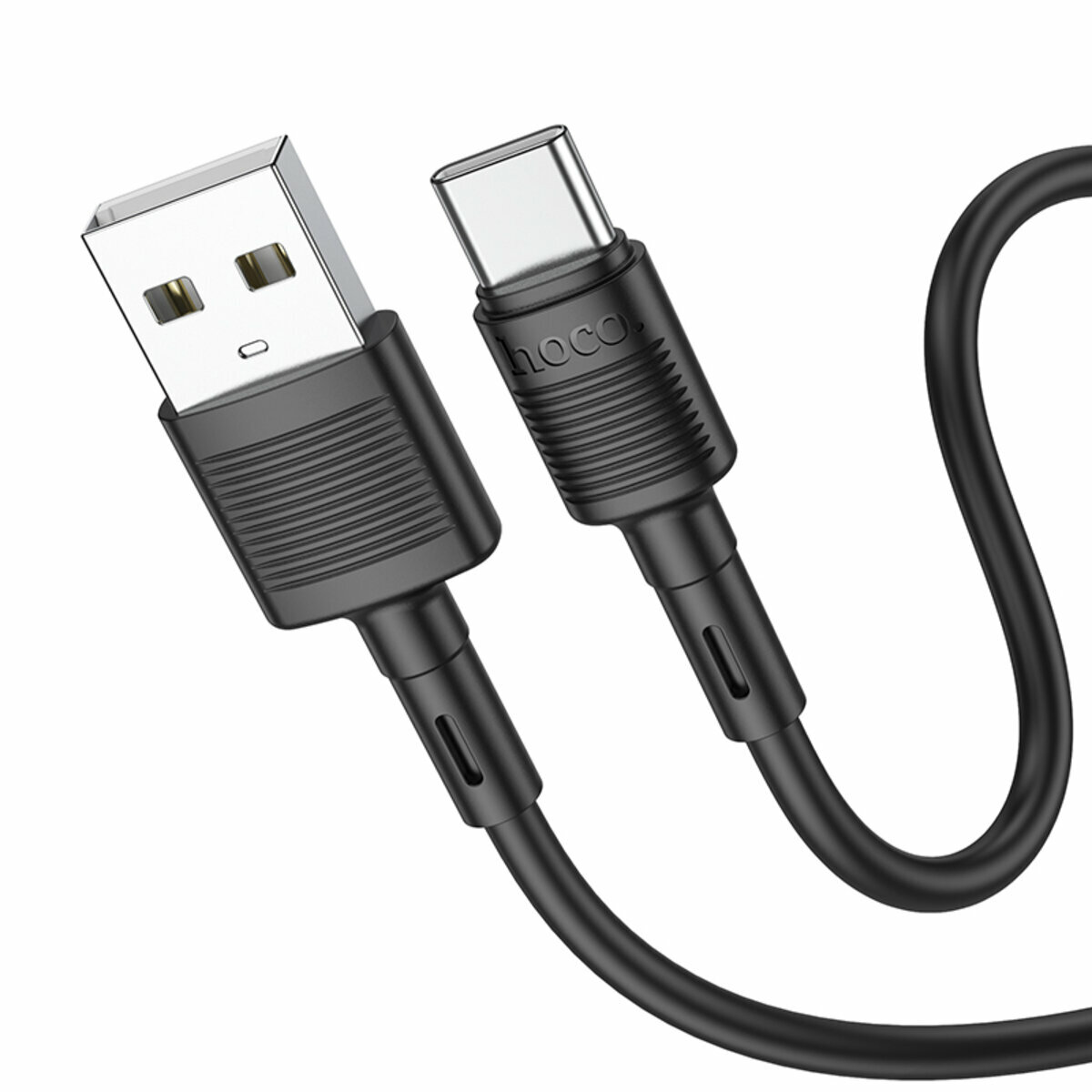Кабель Hoco X83 Victory USB to Type-C 1м черный (HC-X83-UC-Black) смотреть фото №1