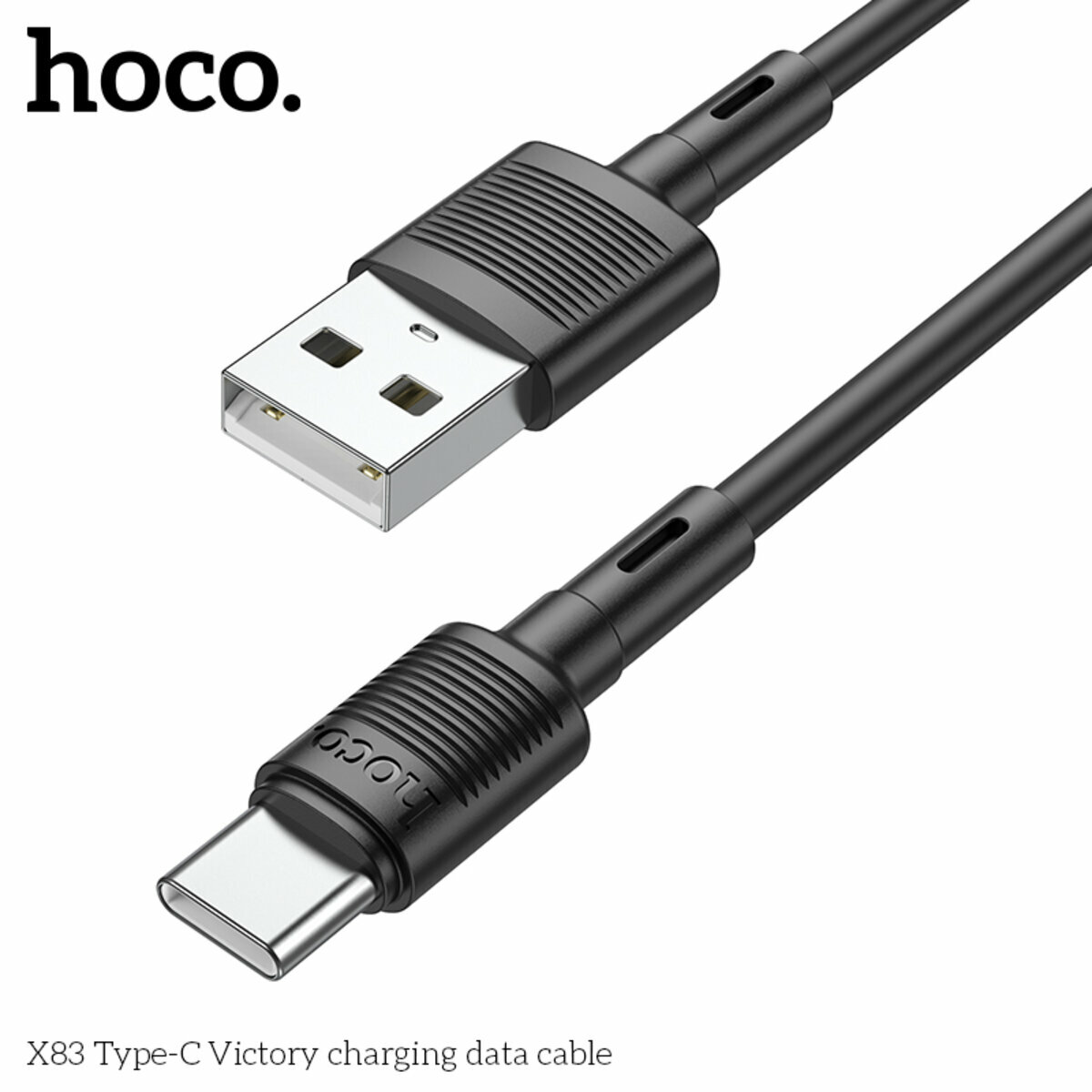 Кабель Hoco X83 Victory USB to Type-C 1м черный (HC-X83-UC-Black) смотреть фото №6