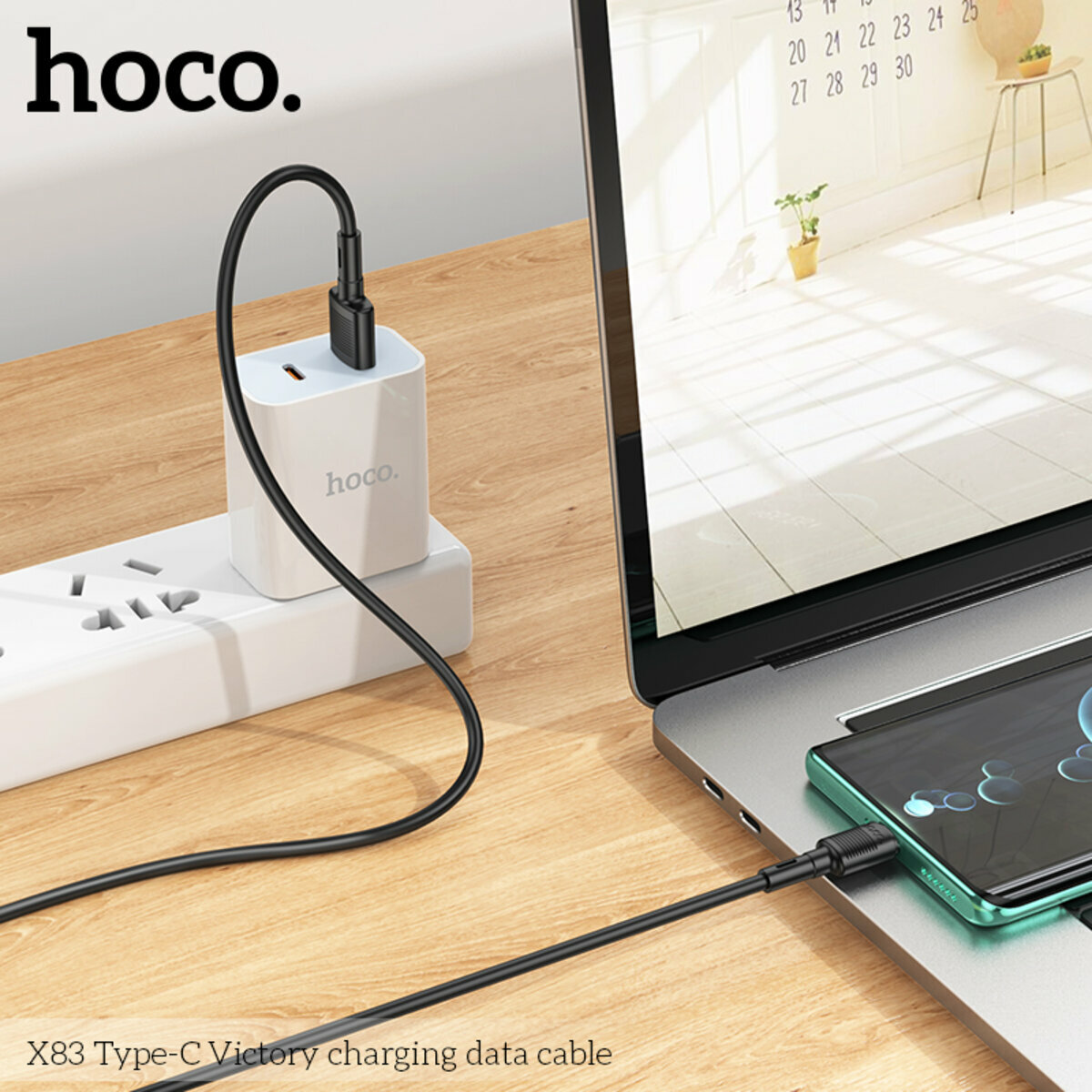Кабель Hoco X83 Victory USB to Type-C 1м черный (HC-X83-UC-Black) смотреть фото №3