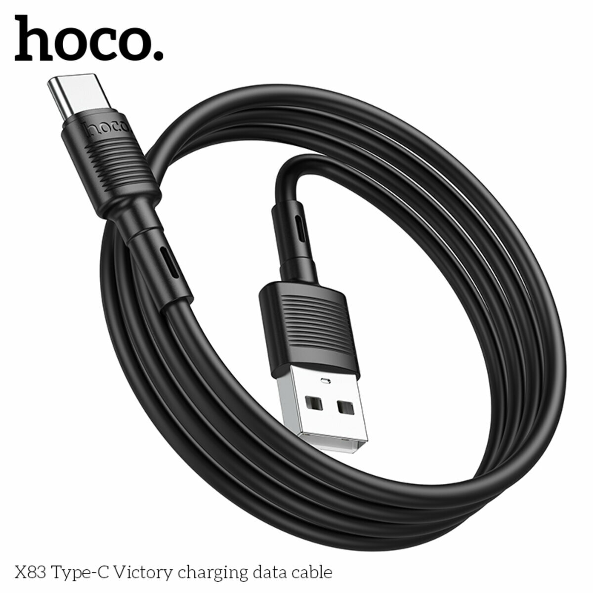 Кабель Hoco X83 Victory USB to Type-C 1м черный (HC-X83-UC-Black) смотреть фото №5