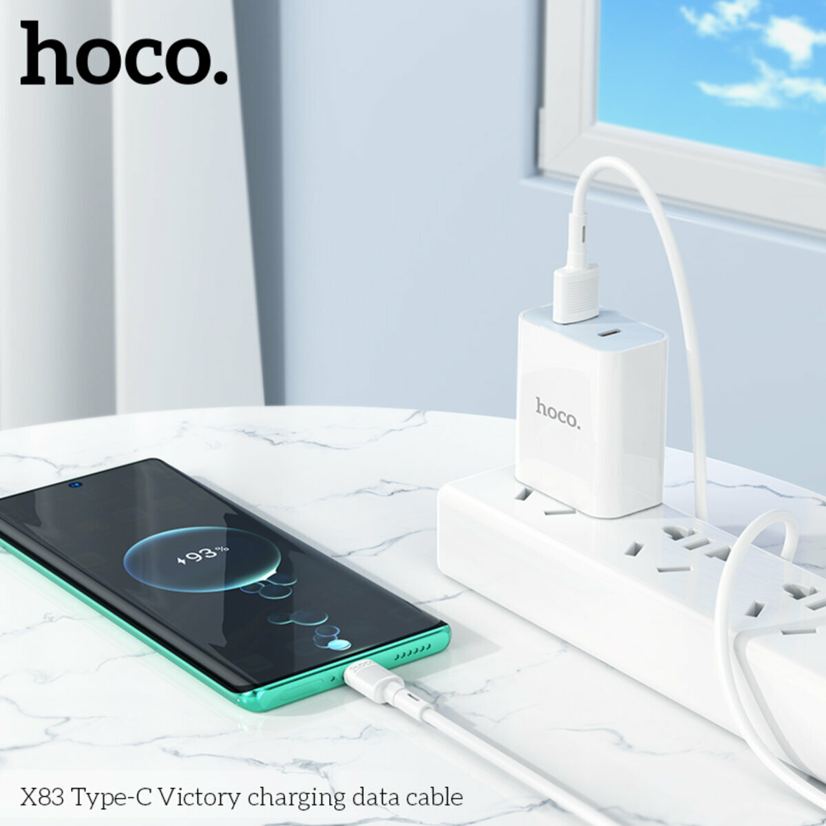 Кабель Hoco X83 Victory USB to Type-C 1м черный (HC-X83-UC-Black) смотреть фото №4