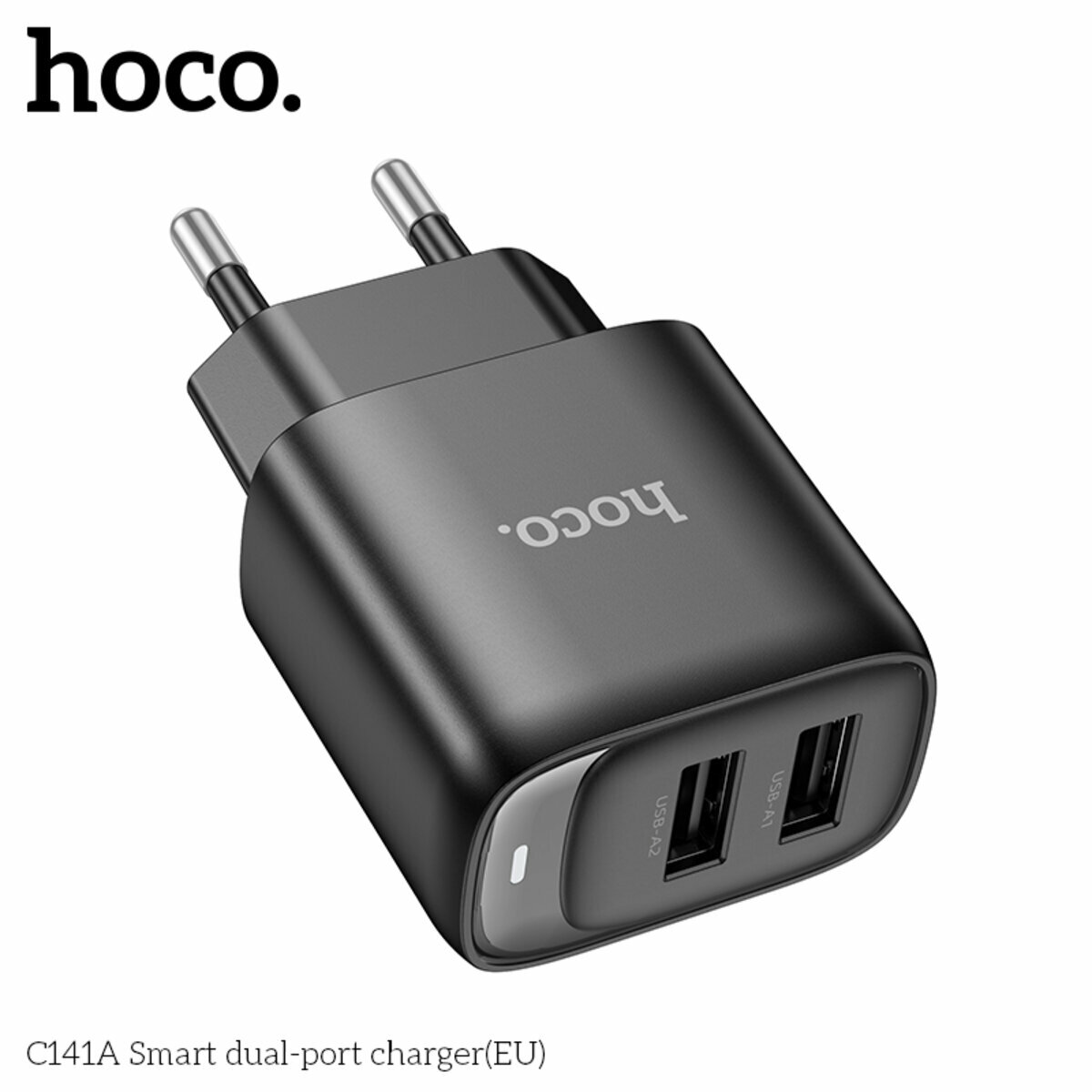 Мережевий зарядний пристрій Hoco C141A Smart чорний (HC-C141A-Black) дивитися фото №6