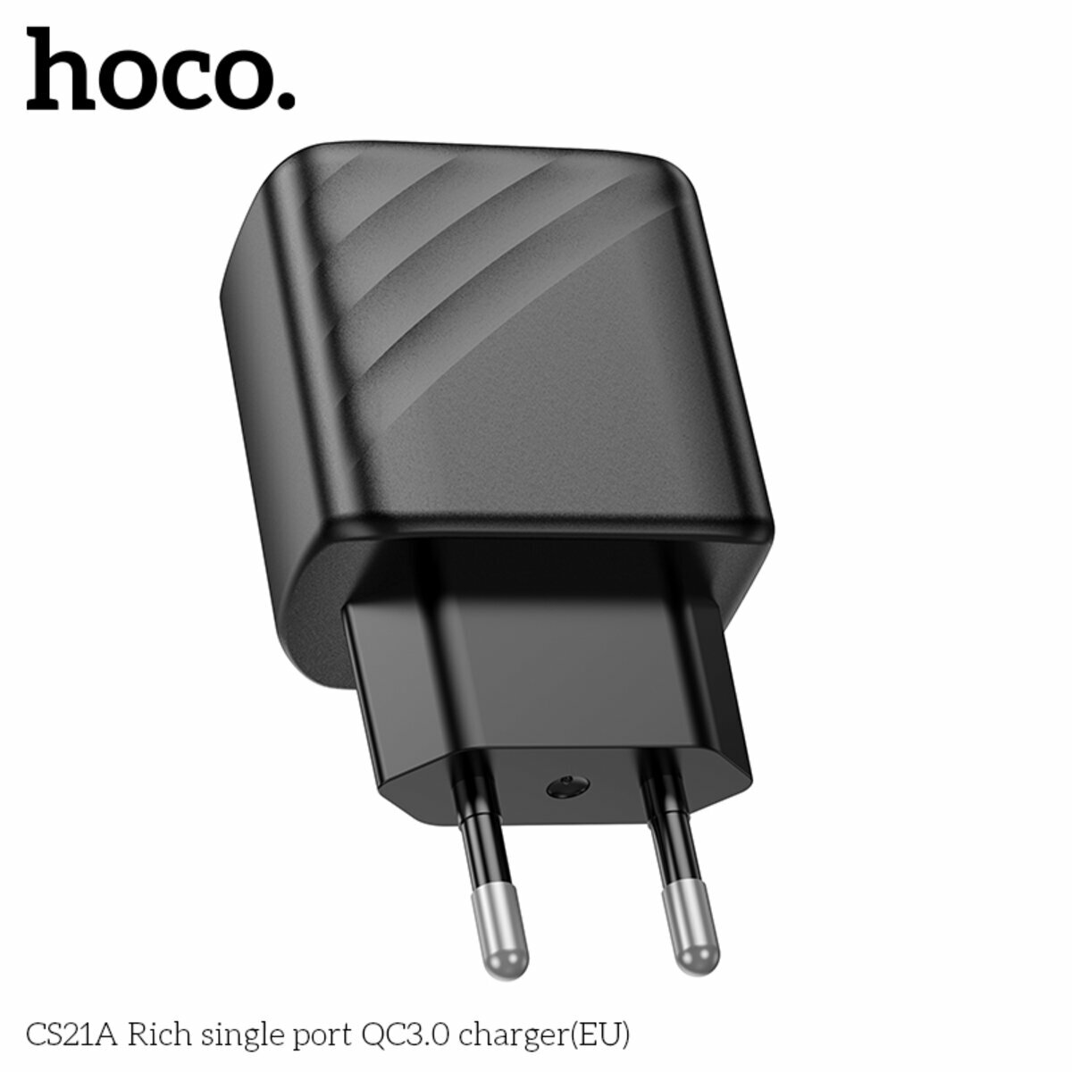 Мережевий зарядний пристрій Hoco CS21A Rich QC3.0 чорний (HC-CS21A-Black) дивитися фото №7