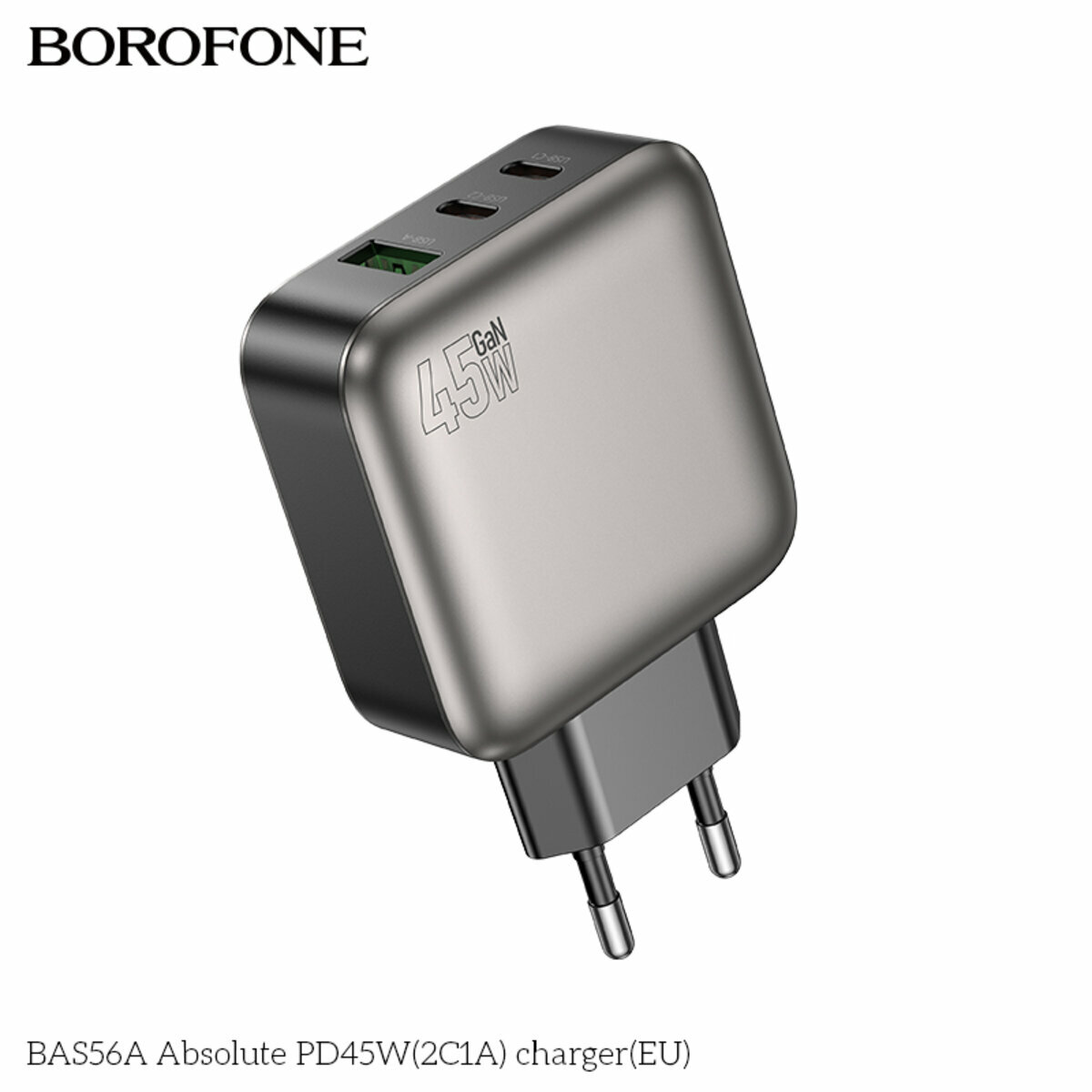 Мережевий зарядний пристрій Borofone BAS56A Absolute PD45W (2C1A) чорний (BF-BAS56A-Black) дивитися фото №7
