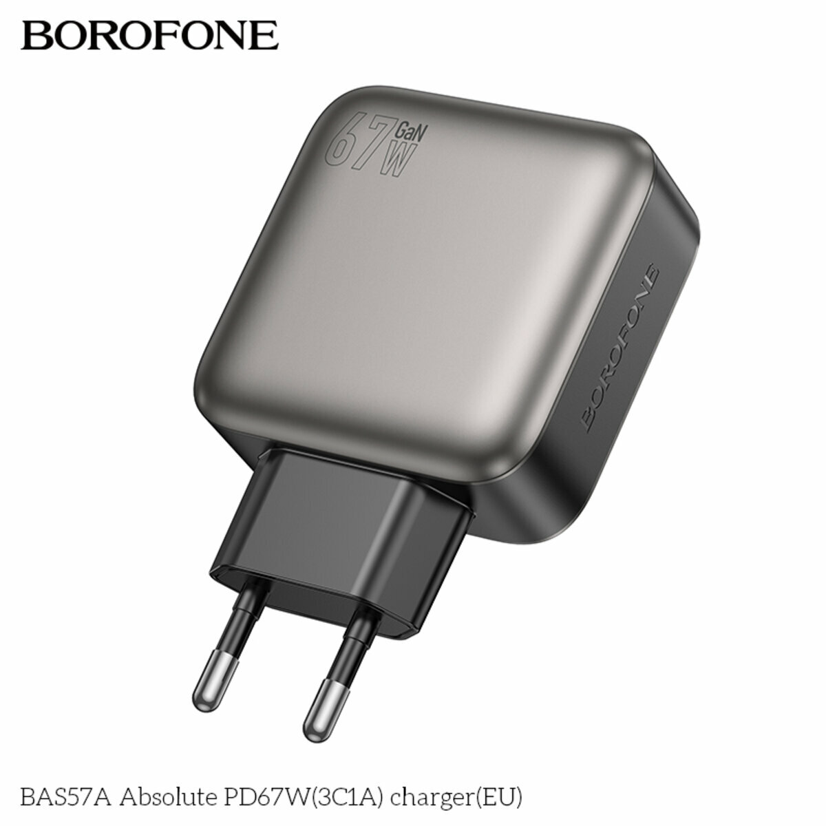 Мережевий зарядний пристрій Borofone BAS57A Absolute PD67W (3C1A) чорний (BF-BAS57A-Black) дивитися фото №7