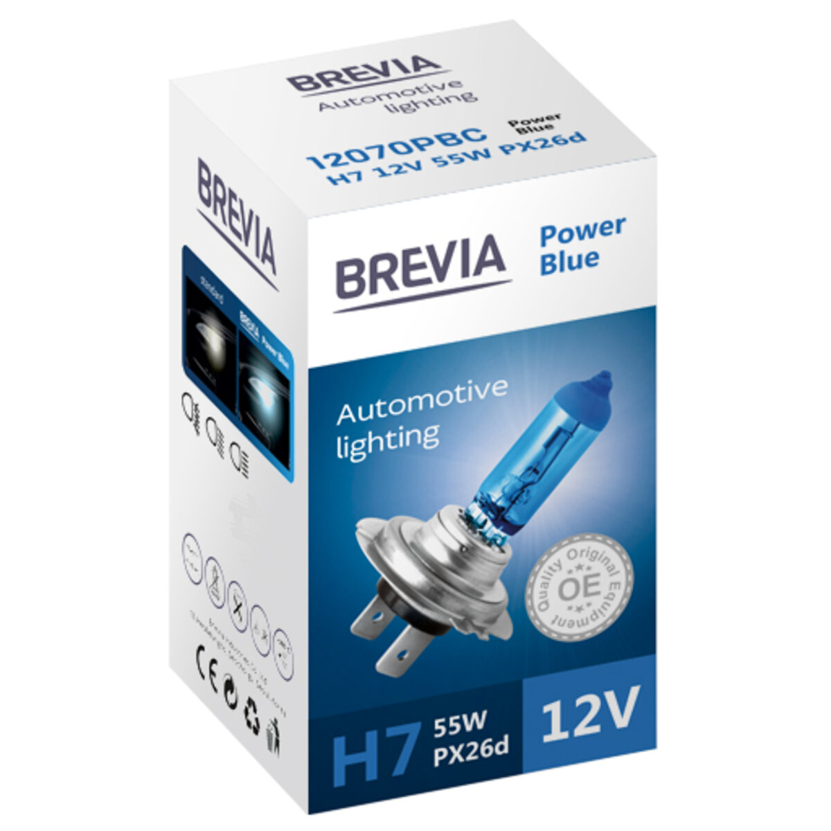Галогенова лампа Brevia H7 12V 55W PX26d Power Blue CP (12070PBC) дивитися фото №1