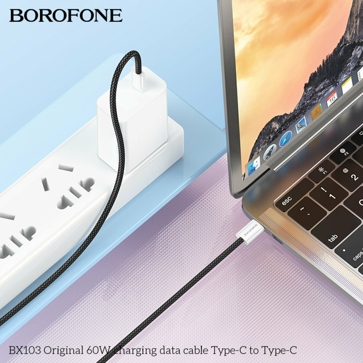 Кабель Borofone BX103 Original 60W Type-C to Type-C 1м белый (BF-BX103-CC-White) смотреть фото №2