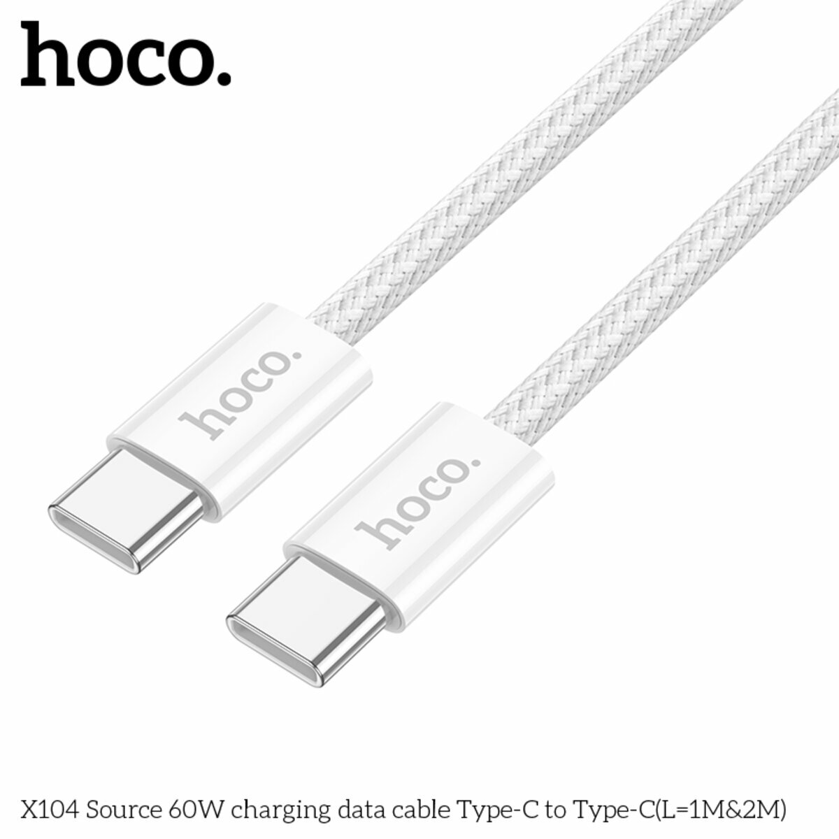 Кабель Hoco X104 Source 60W Type-C to Type-C 2м белый (HC-X104-CC-2m-White) смотреть фото №5