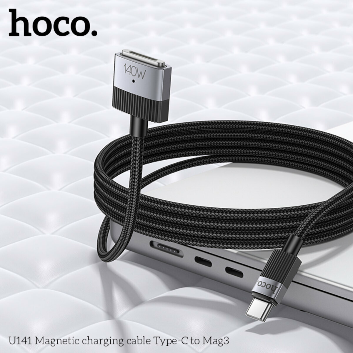 Кабель Hoco U141 Magnetic 140W Type-C to Mag3 1.8м черный (HC-U141-Black) смотреть фото №2