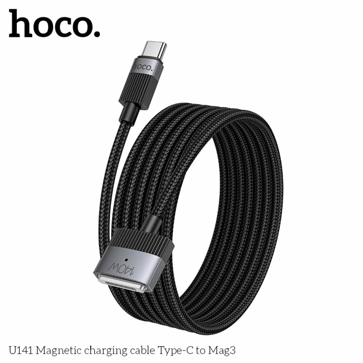 Кабель Hoco U141 Magnetic 140W Type-C to Mag3 1.8м черный (HC-U141-Black) смотреть фото №4