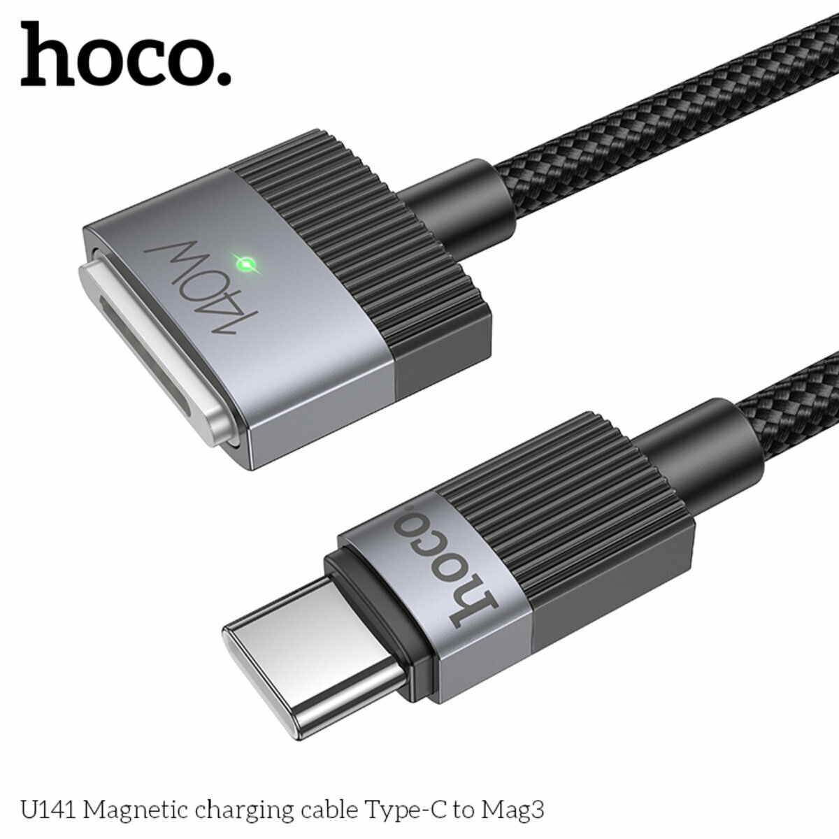 Кабель Hoco U141 Magnetic 140W Type-C to Mag3 1.8м черный (HC-U141-Black) смотреть фото №8
