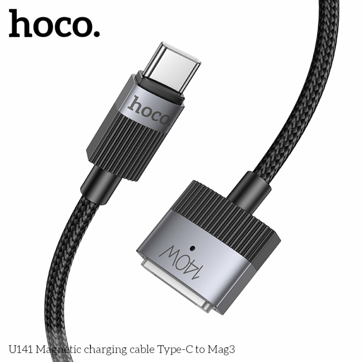 Кабель Hoco U141 Magnetic 140W Type-C to Mag3 1.8м черный (HC-U141-Black) смотреть фото №6