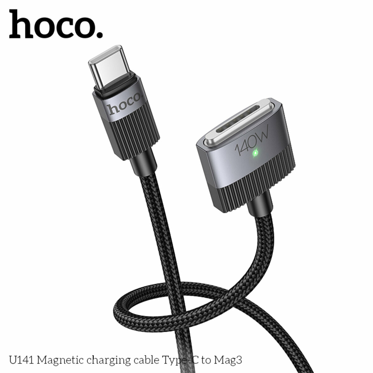 Кабель Hoco U141 Magnetic 140W Type-C to Mag3 1.8м черный (HC-U141-Black) смотреть фото №7