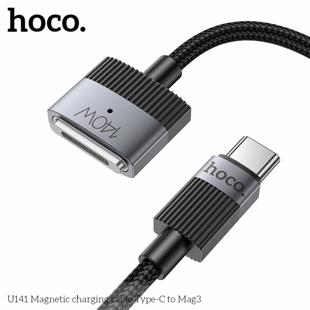 Кабель Hoco U141 Magnetic 140W Type-C to Mag3 1.8м черный (HC-U141-Black) смотреть фото №5