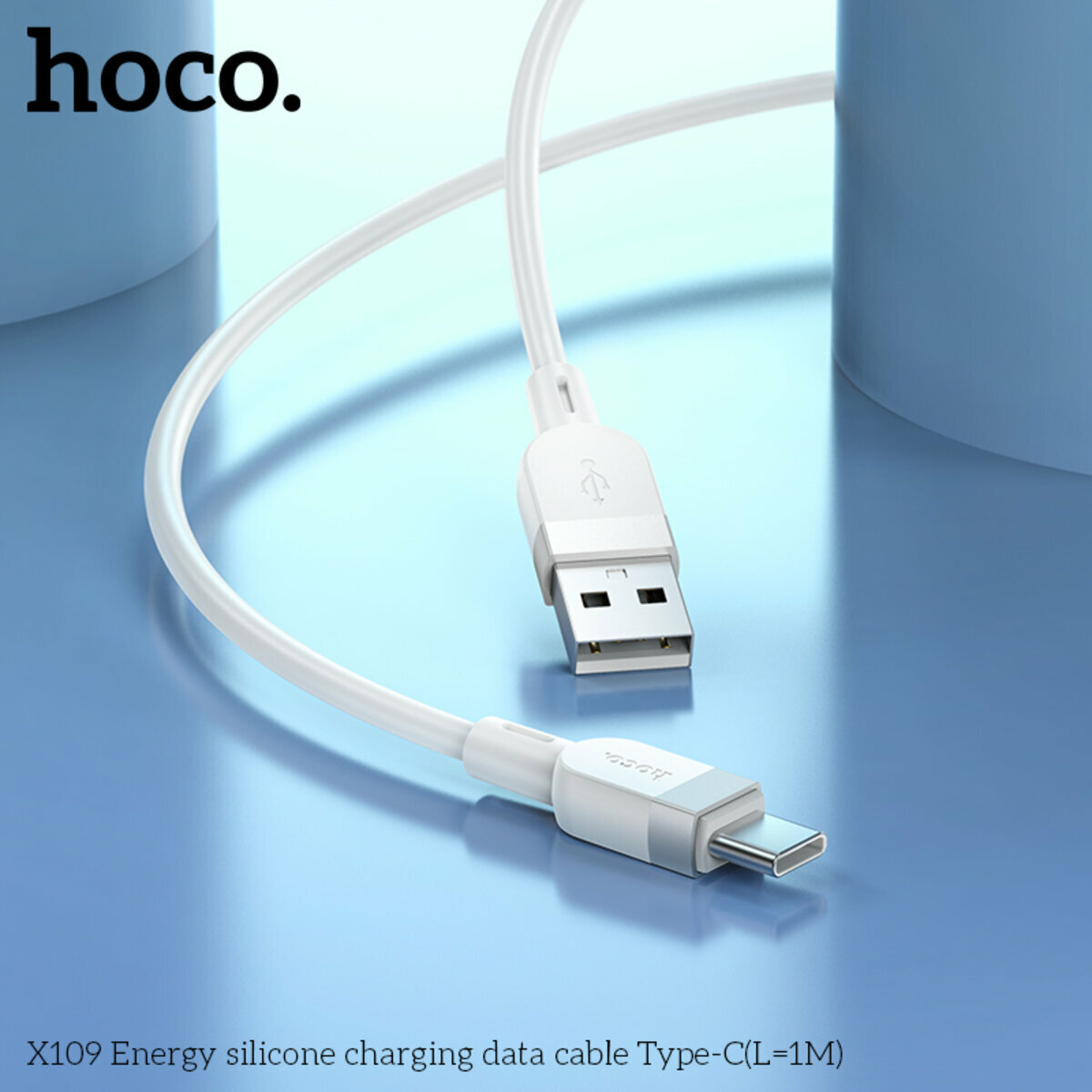 Кабель Hoco X109 Energy Silicone USB to Type-C 1м черный (HC-X109-UC-1m-Black) смотреть фото №5