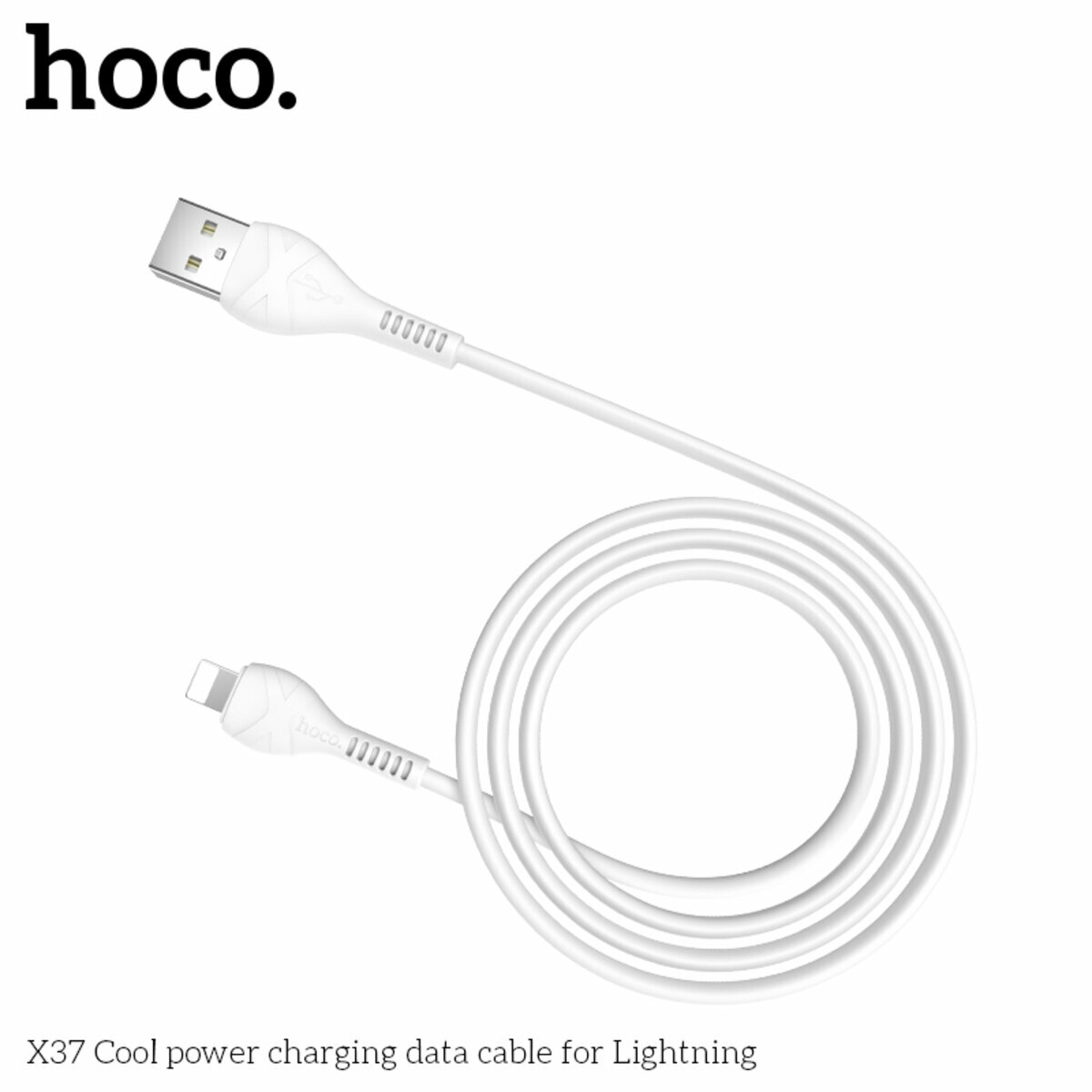 Кабель Hoco X37 Cool power USB to Lightning 1м білий (HC-X37-UL-White) дивитися фото №6