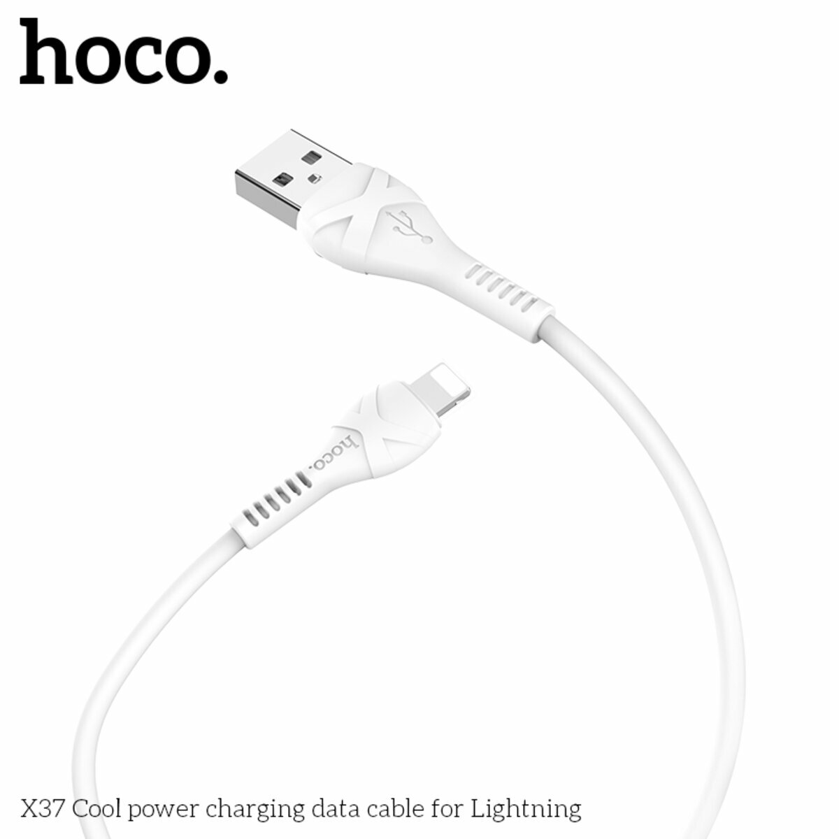 Кабель Hoco X37 Cool power USB to Lightning 1м білий (HC-X37-UL-White) дивитися фото №7