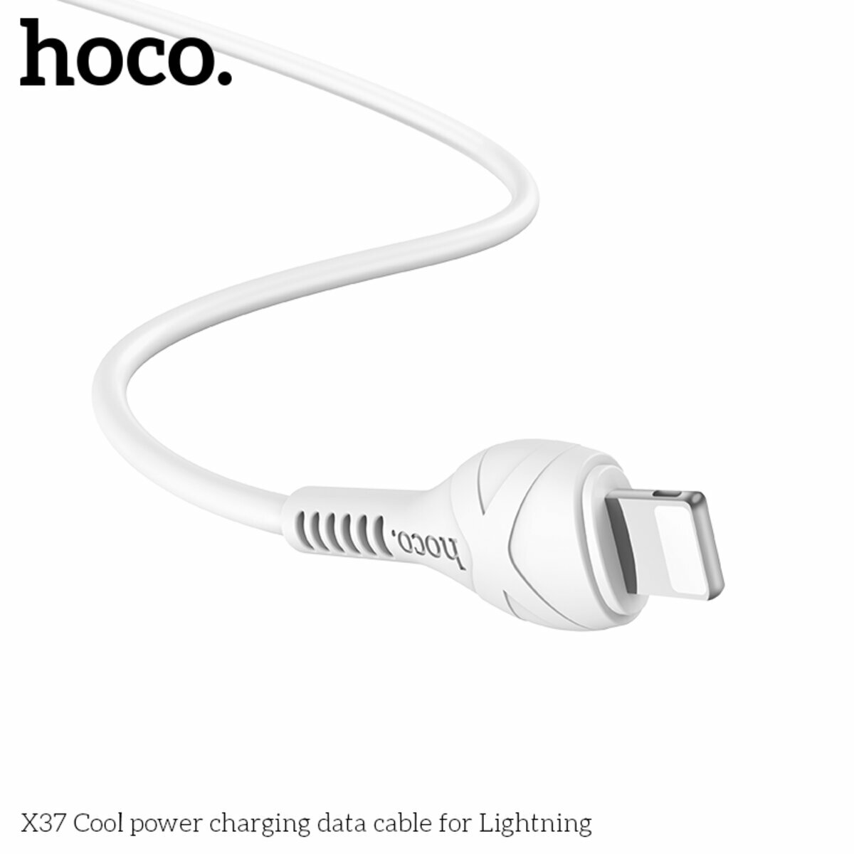 Кабель Hoco X37 Cool power USB to Lightning 1м білий (HC-X37-UL-White) дивитися фото №8