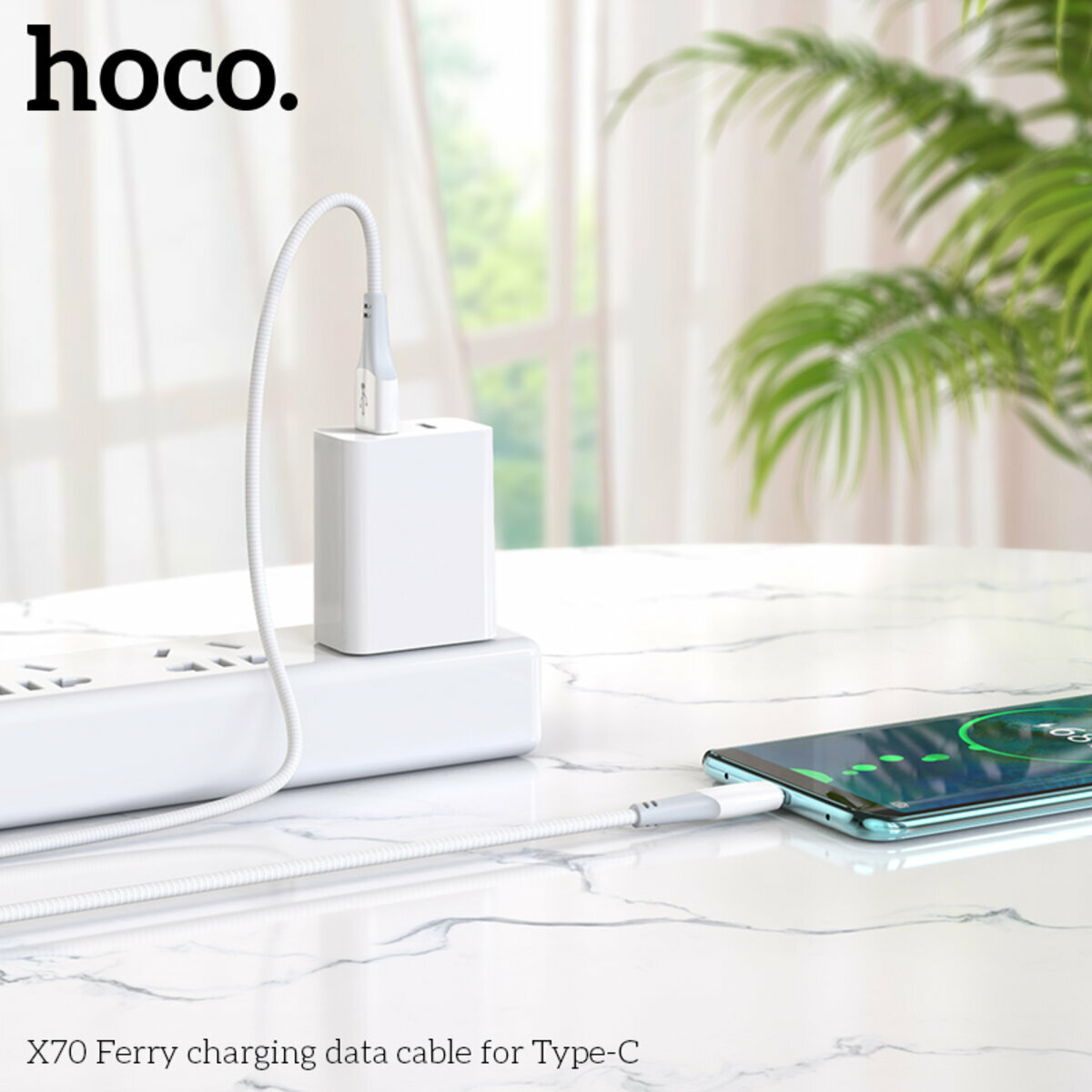 Кабель Hoco X70 Ferry USB to Type-C 1м белый (HC-X70-UC-White) смотреть фото №5
