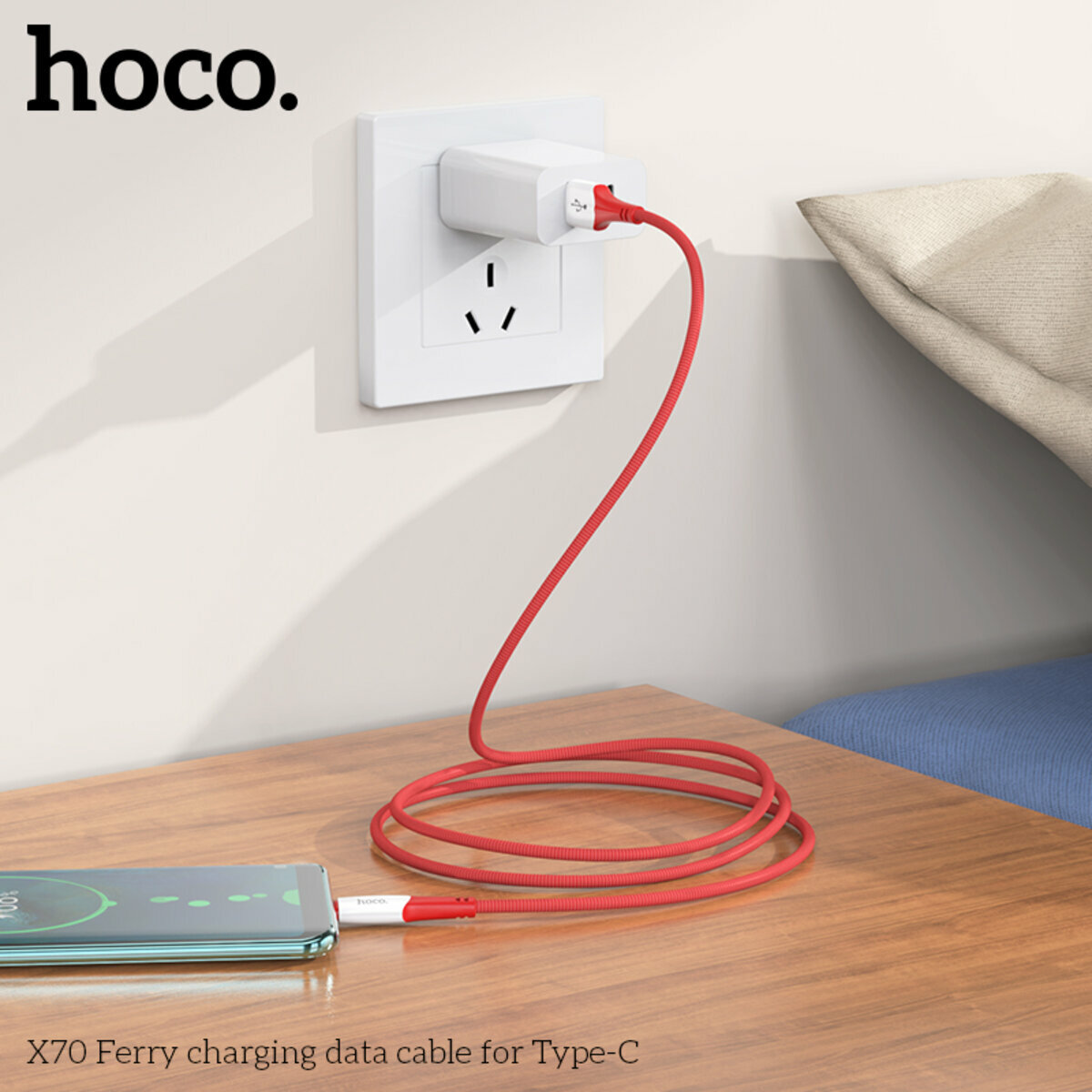 Кабель Hoco X70 Ferry USB to Type-C 1м белый (HC-X70-UC-White) смотреть фото №4