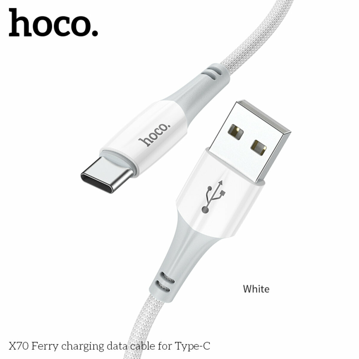Кабель Hoco X70 Ferry USB to Type-C 1м белый (HC-X70-UC-White) смотреть фото №6