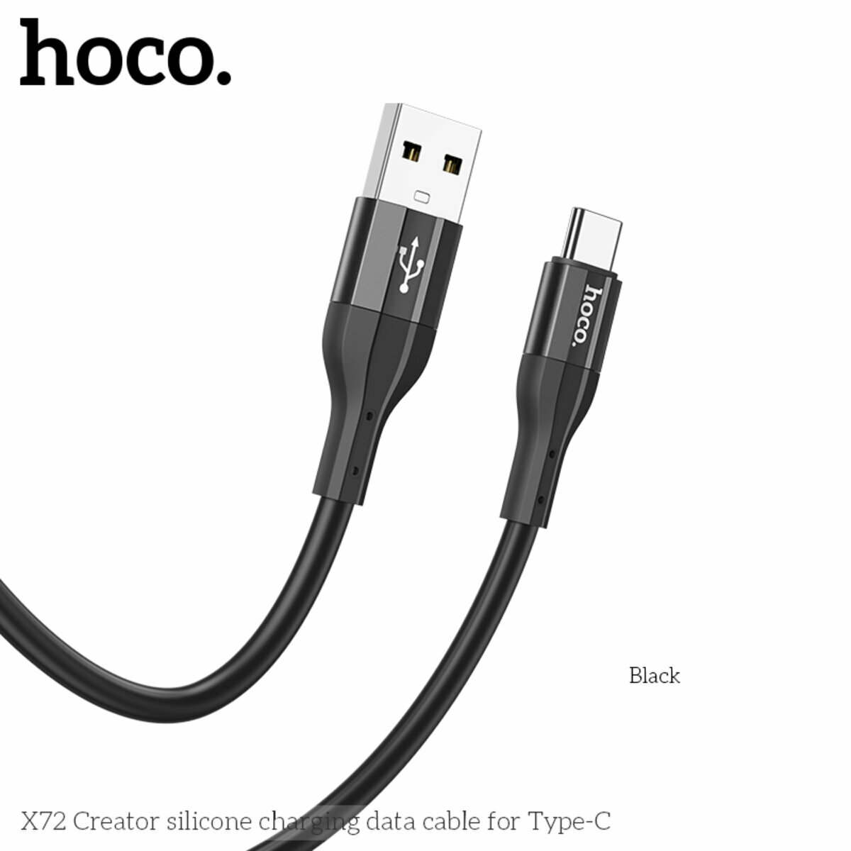 Кабель Hoco X72 Creator silicone USB to Type-C 1м черный (HC-X72-UC-Black) смотреть фото №7