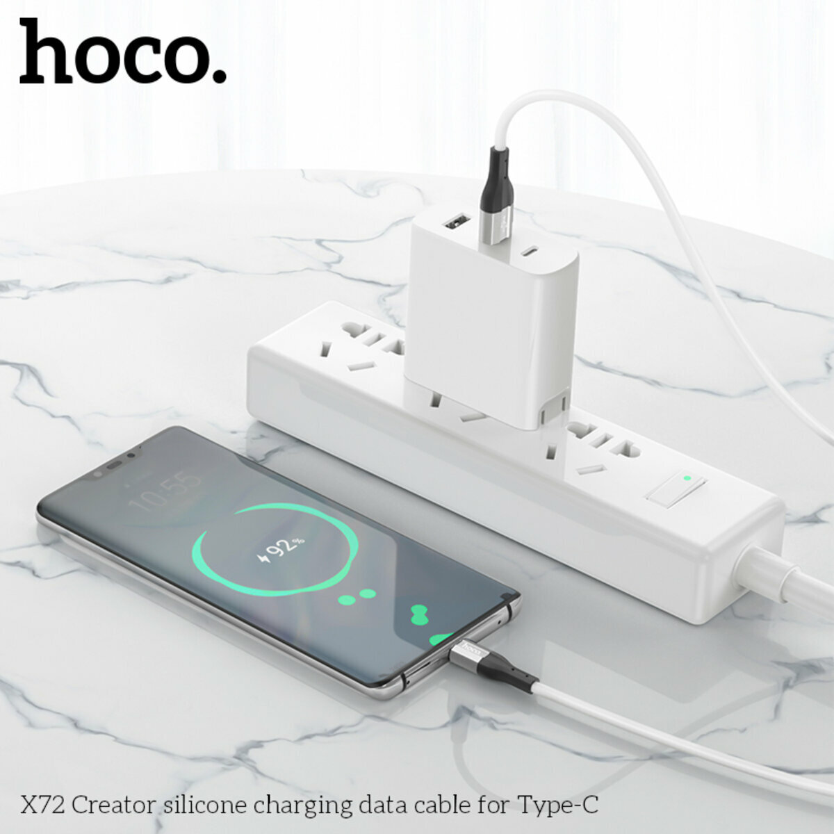 Кабель Hoco X72 Creator silicone USB to Type-C 1м черный (HC-X72-UC-Black) смотреть фото №3