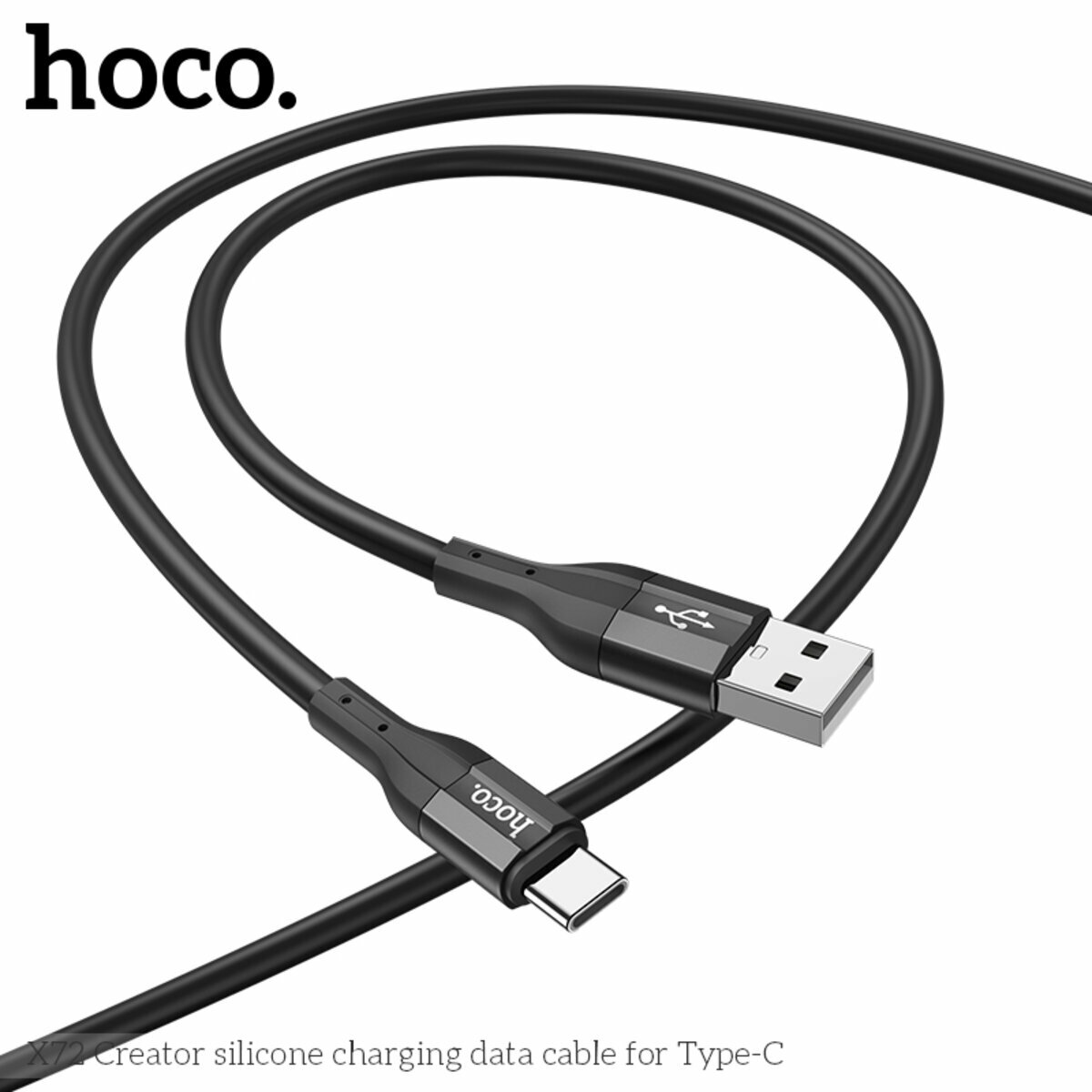 Кабель Hoco X72 Creator silicone USB to Type-C 1м черный (HC-X72-UC-Black) смотреть фото №6