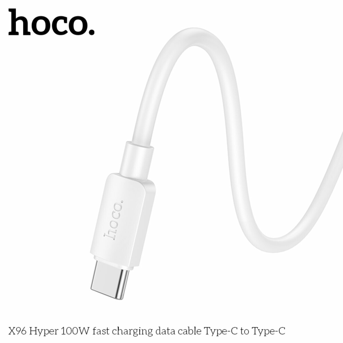 Кабель Hoco X96 Hyper Type-C to Type-C 100W 1м белый (HC-X96-CC-100W-White) смотреть фото №5