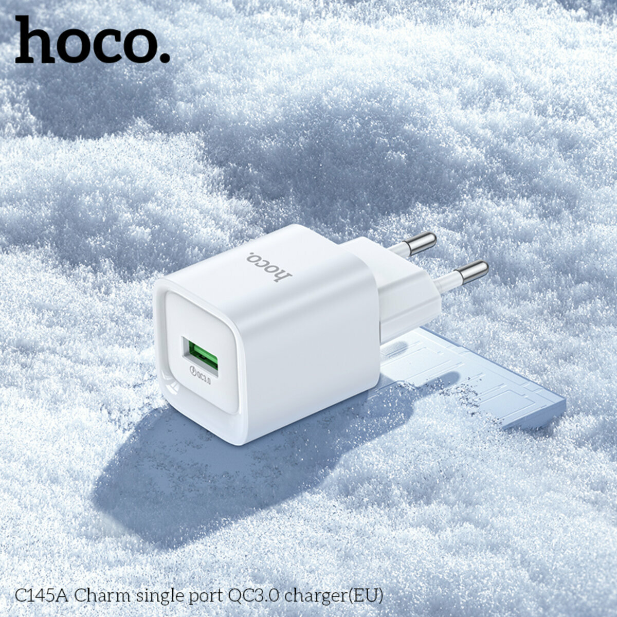 Мережевий зарядний пристрій Hoco C145A Charm QC3.0 білий (HC-C145A-White) дивитися фото №4