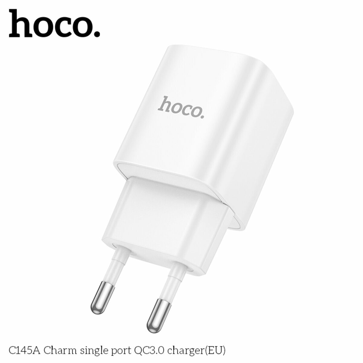 Мережевий зарядний пристрій Hoco C145A Charm QC3.0 білий (HC-C145A-White) дивитися фото №7