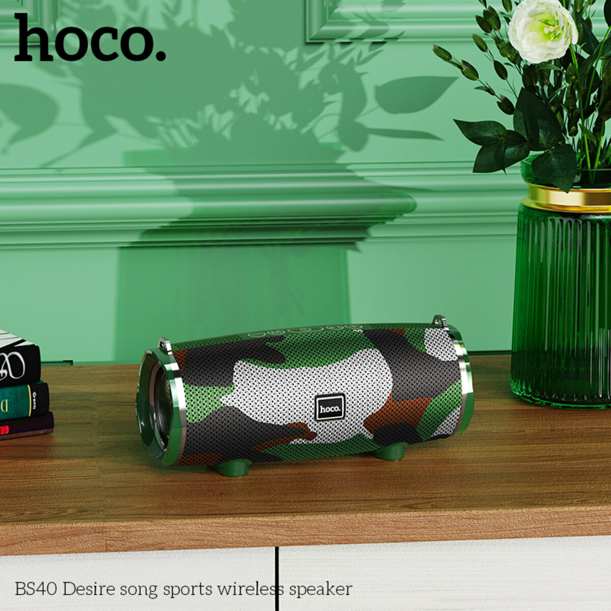 Портативна Акустика Hoco BS40 Desire Song Sports Wireless Speaker камуфляж (HC-BS40-Green) дивитися фото №5