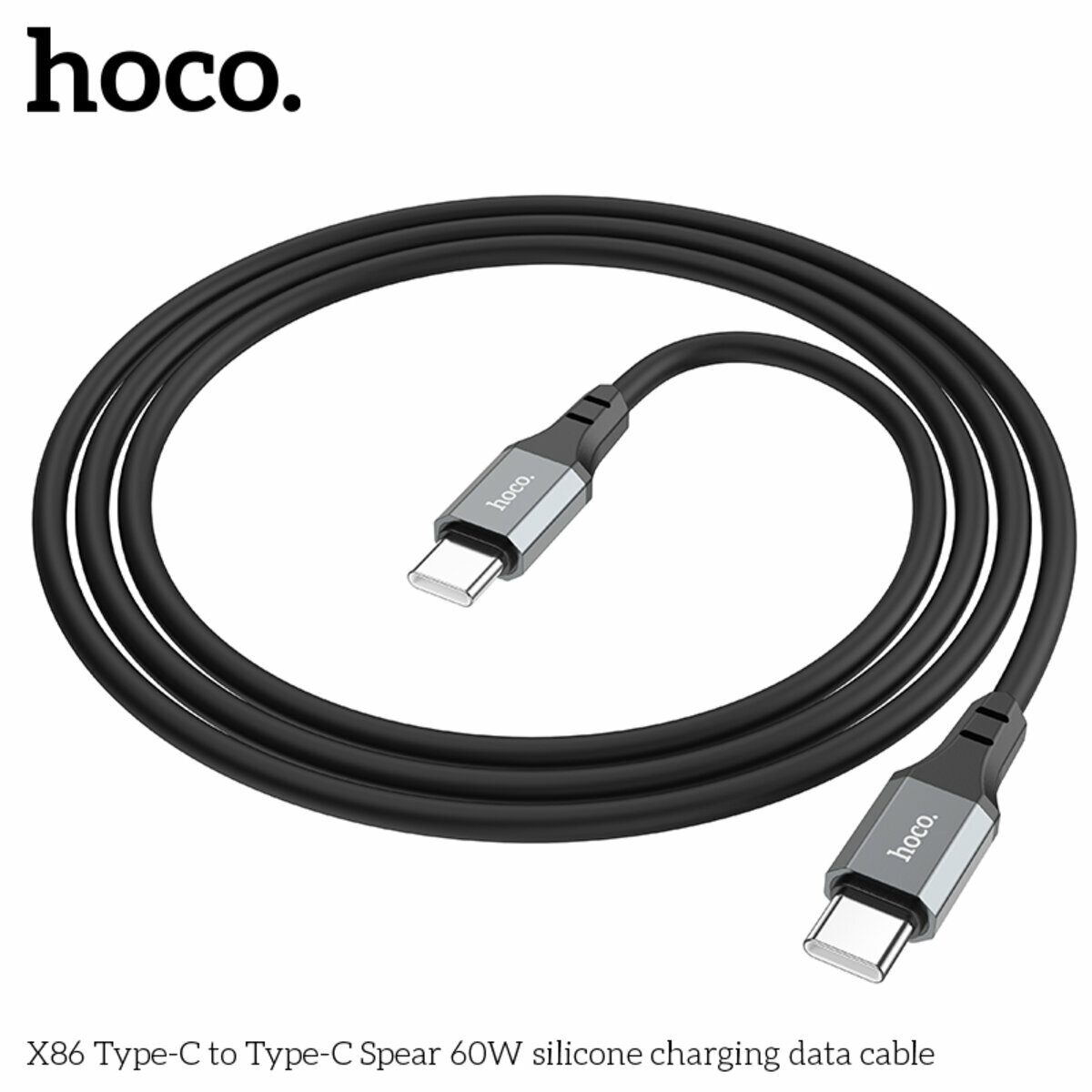 Кабель Hoco X86 Spear Type-C to Type-C 60W 1м черный (HC-X86-CC-Black) смотреть фото №5