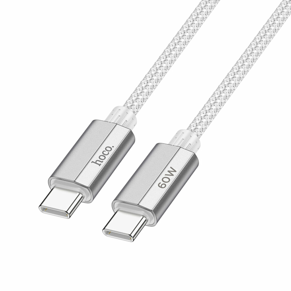 Кабель Hoco U134 Primero 60W Type-C to Type-C 1.2м серый (HC-U134-CC-1.2m-Gray) смотреть фото №1