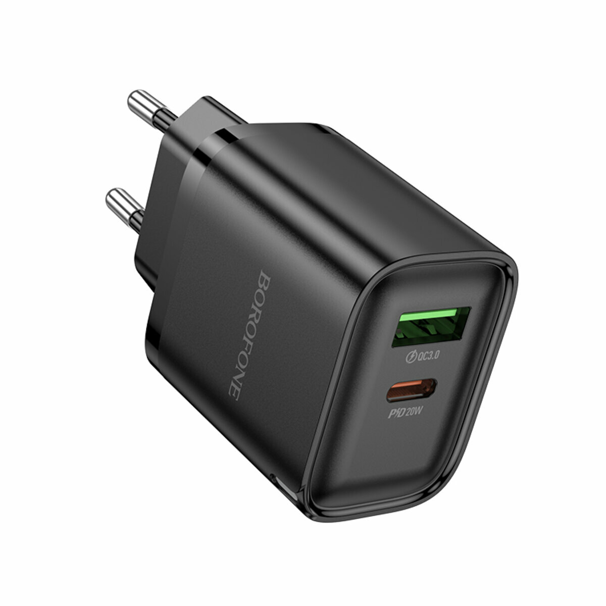 Мережевий зарядний пристрій Borofone BA83A Flare star PD20W+QC3.0 чорний (BF-BA83A-Black) дивитися фото №1