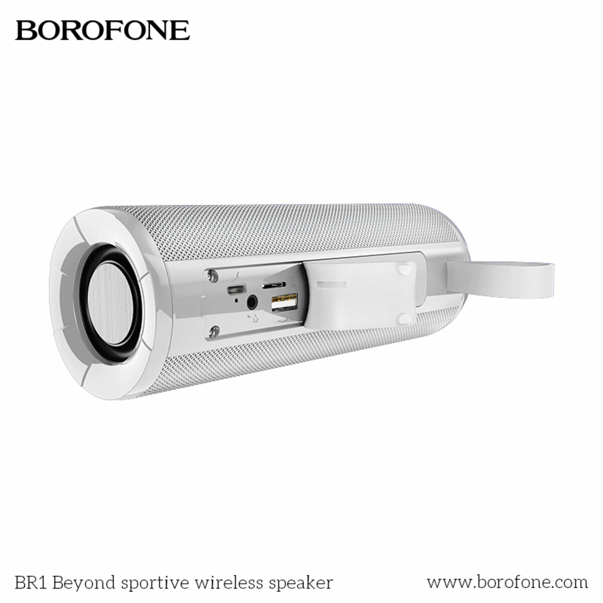 Портативна Акустика Borofone BR1 Beyond Sportive Wireless Speaker сіра (BF-BR1-Grey) дивитися фото №3
