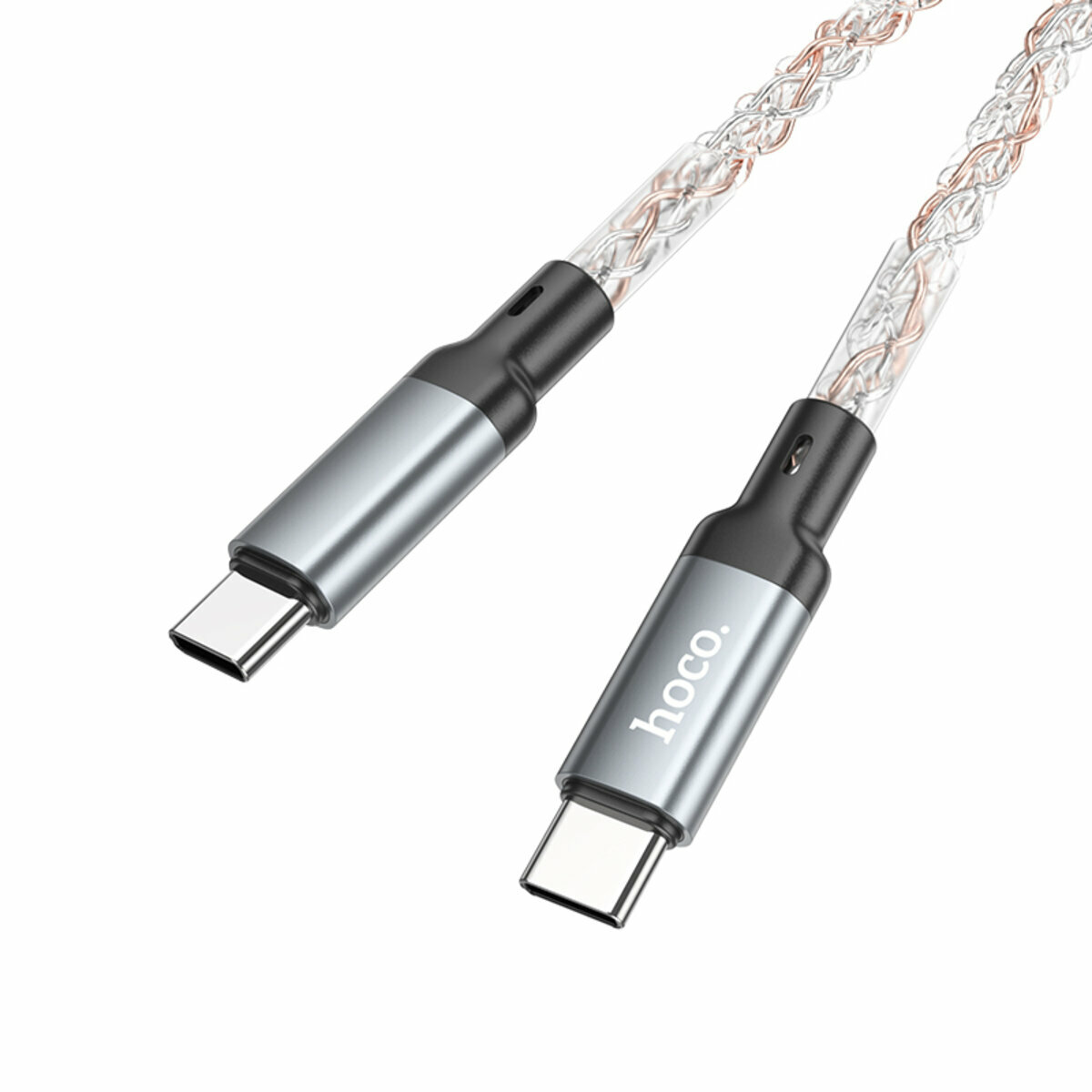 Кабель Hoco U112 Shine 60W Type-C to Type-C 1м серый (HC-U112-CC-Gray) смотреть фото №1