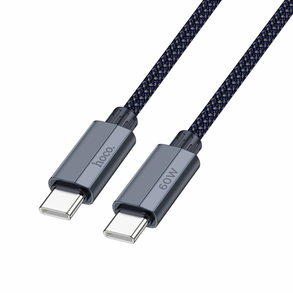 Кабель Hoco U134 Primero 60W Type-C to Type-C 1.2м темно-синий (HC-U134-CC-1.2m-Blue) смотреть фото №1