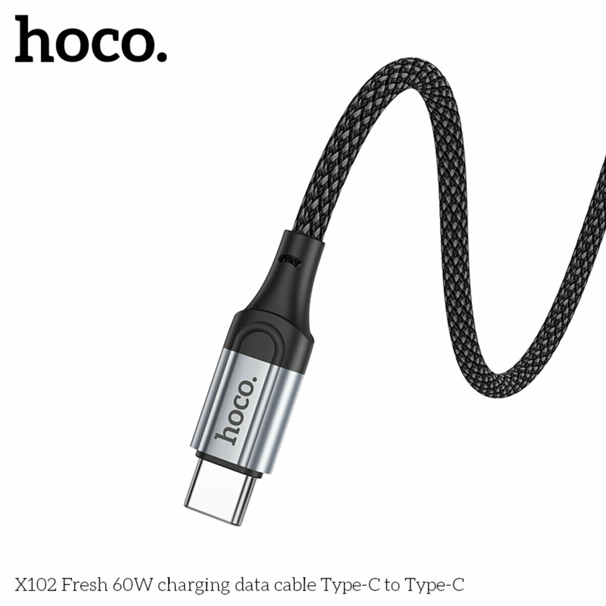 Кабель Hoco X102 Fresh 60W Type-C to Type-C 1м черный (HC-X102-CC-Black) смотреть фото №7