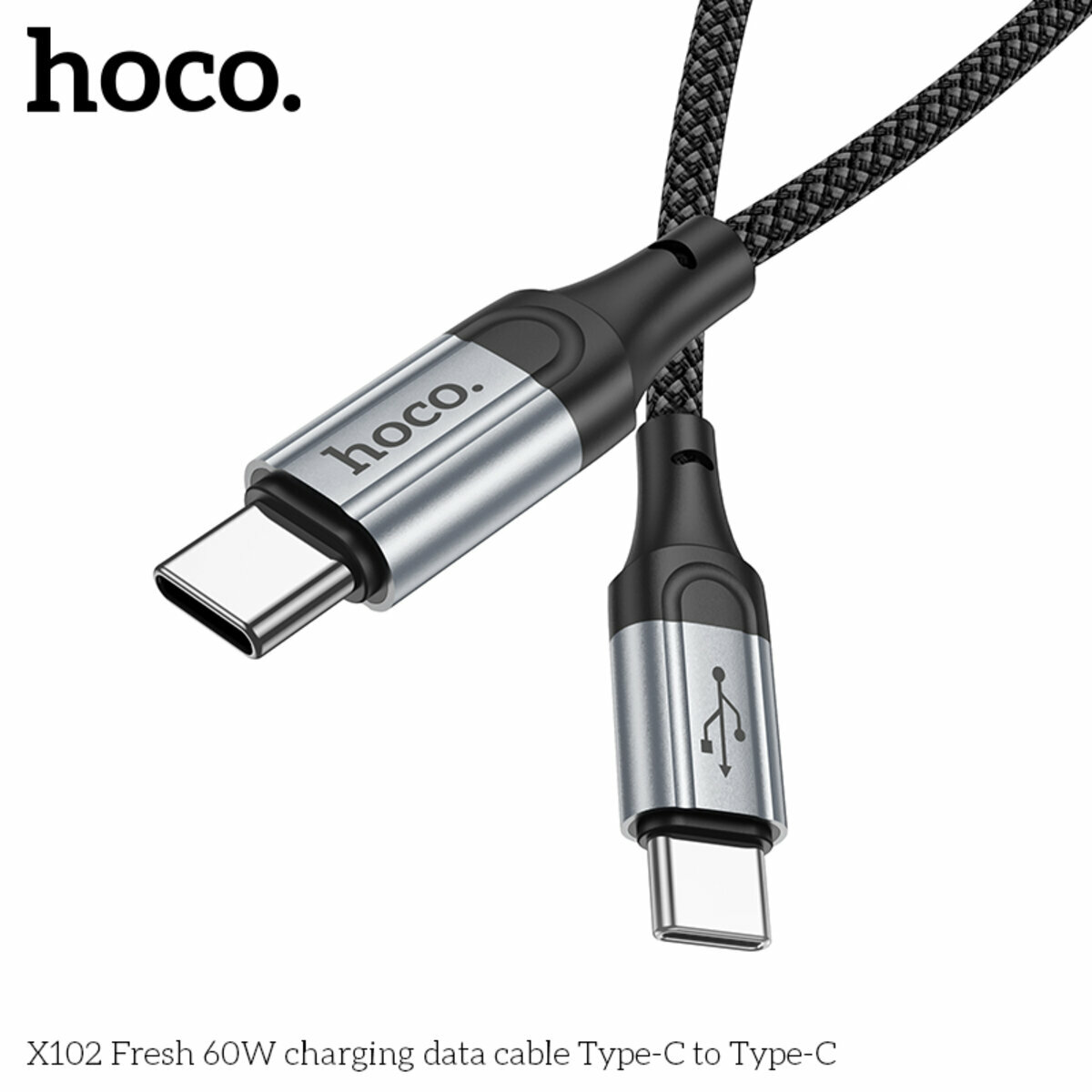 Кабель Hoco X102 Fresh 60W Type-C to Type-C 1м черный (HC-X102-CC-Black) смотреть фото №8