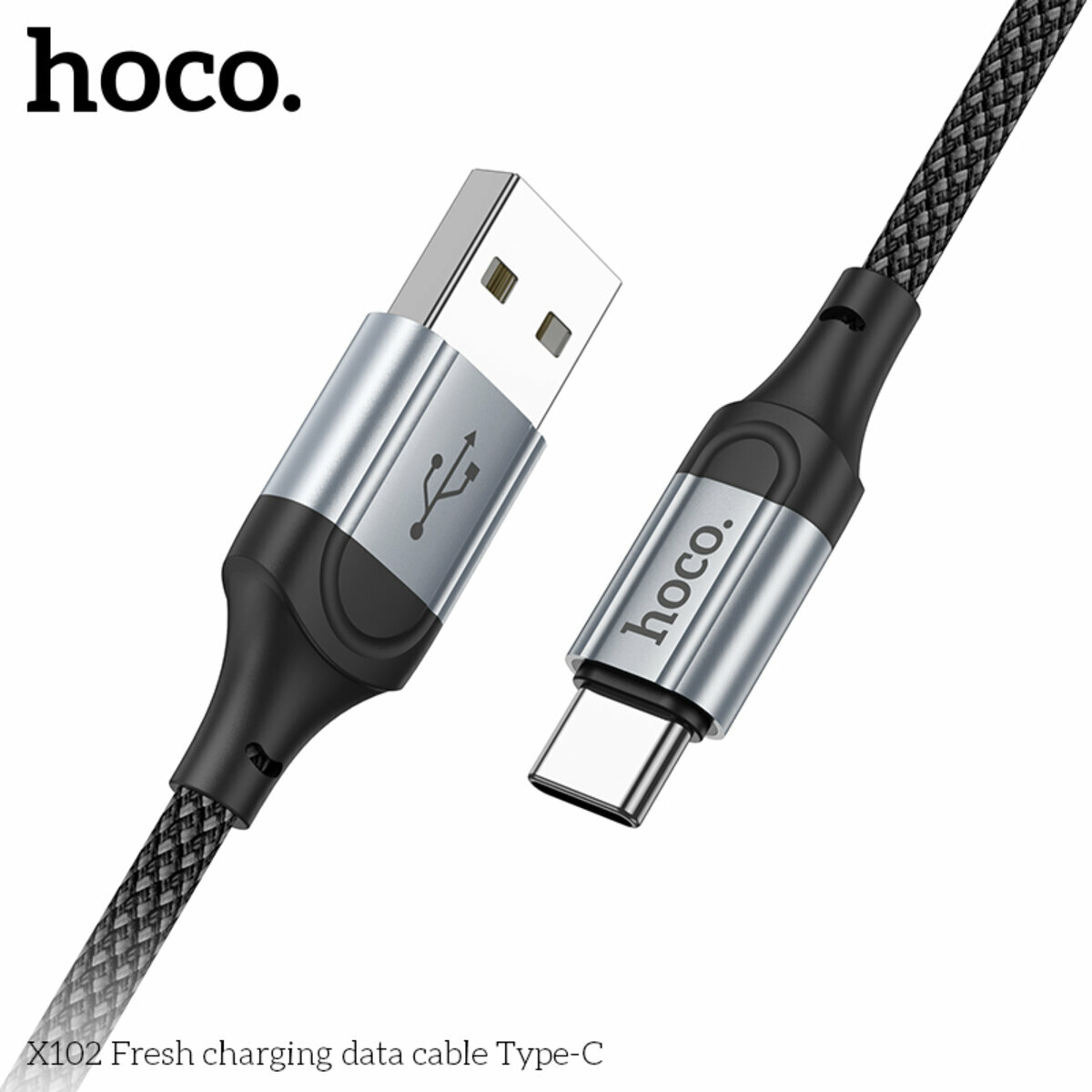 Кабель Hoco X102 Fresh USB to Type-C 1м черный (HC-X102-UC-Black) смотреть фото №8